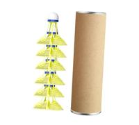 Fenteer Windproof Badminton Balls Set Accessory Professional for Entertainment or Exercise Portable Foam Head 6.5x6.5cm, Yellow 6Pcs