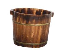 Fenteer Wood Foot Bath Tub Footbath Basin Deep Gifts Multiuse Comfortable Sauna Feet Tub Foot Wash Bucket for SPA Bathroom Home Use, Color B 30cm