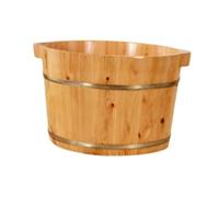 Fenteer Wood Foot Bath Tub Footbath Basin Deep Gifts Multiuse Comfortable Sauna Feet Tub Foot Wash Bucket for SPA Bathroom Home Use, Color A 26cm