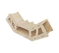 Fenteer Wood Hamster Tunnel Hideout with 3 Section 11.8x3x4.7inch Versatile Accessories Sturdy for Cage Landscape Decor Hiding Space