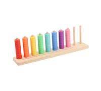 Fenteer Wooden Color Sorting Stacking Toys - Counting Game with Beads, Montessori Educational Learning Toy for Toddlers, Wooden Stacking Beads, Preschool Math Activity for Boys Girls (XL)