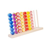 Fenteer Wooden Fruit Stacking Toys Preschool Learning Activities Early Education Sensory Toys Creative Color Sorting Toy for Toddlers