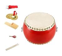 Fenteer Wooden Kids Drum Set Waist Drum with 2 Drumsticks 17 cm Adjustable Strap Musical Educational Percussion Instrument for Kids