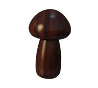 Fenteer Wooden Mushroom Lamp Table Lamp Cute Cordless Touch Switch LED Bedside Light for NightStand Studyroom Living Room, Walnut Wood Color