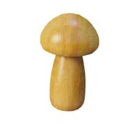 Fenteer Wooden Mushroom Lamp Table Lamp Cute Cordless Touch Switch LED Bedside Light for NightStand Studyroom Living Room, Wood Color