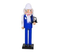 Fenteer Wooden Petroleum Engineer Nutcracker Ornament Christmas Decoration Figure Desk Craft Art 38 cm Figurine for Fireplace Bedroom