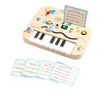 Fenteer Wooden Piano Busy Board with LED Sensory Toy Switch Board Portable Travel Toy Educational Toys for Kids Toddler