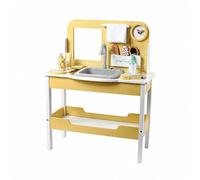 Fenteer Wooden Play Table With Electric Sink And Storage Shelf For Imaginative Grooming Activity Suitable For Children Indoor Fun