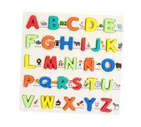 Fenteer Wooden Puzzles Learning Toys Color Recognition Puzzle Board Set for Toddlers for Kids Preschoolers Ages 3 4 5 Years Old Gifts, Spanish alphabet