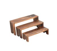 Fenteer Wooden Riser Display Stands 3 Tier Rectangular Cologne Perfume Organizer Dessert Table Display Set for Party Jewelry Showcase