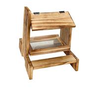 Fenteer Wooden Squirrel Feeder Squirrel Feeding Station Stable Large Outdoor Garden Pet Feeder for Wall Garden Fence Backyard Trees