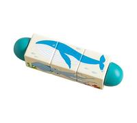 Fenteer Wooden Twist Toy Building Toys Hand Eye Coordination Preschool Toys Puzzle Toy Rotating Puzzle Block for Children Toddlers 1+, Ocean