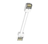 Fentency Compact Ethernet Cable 0.15 M, White | RJ45 Short Body Ends, 6 Mm Round Form, PVC Outer Cover for Computer IPTV Placement