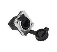Fentency RJ45 Panel Mounted Coupler with Locking 180/90 Degree Compatibles Cat5/Cat6 Cable ABS Metal Industrial Control Connector