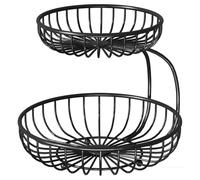 Fentency Type Two Tiers Metal Fruit Tray Organizers Portable Iron Art Kitchen Fruits Stand Holder for Home Cafe Market Iron Fruit Stand