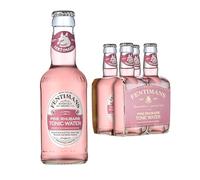 Fentimans Pink Rhubarb Tonic Water - Botanically Brewed Water - Infused with Sweet Rhubarb and Botanical Extracts - Low Calorie, Gluten Free and Vegan Friendly Soft Drinks - 4 x 200ml