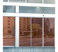FENTIS One Way Silver Mirror Glass Film Reflective Window Film Heat Control Anti UV Window Brown Tint Sun Block Window Sticker Solar Control Insulation Mirrored Roll for Home and Office 44.5x200cm