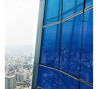FENTIS Reflective Window Film One Way Blue Mirror Glass Film Heat Control Anti UV Window Silver Tint Sun Block Window Sticker Solar Control Insulation Mirrored Roll for Home and Office 44.5x200cm