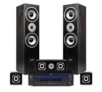 Fenton 5.0 Home Theatre Surround Sound System with Amplifier, Bluetooth, Optical TV Input, Mic & Karaoke, 1150W, Complete Hi-Fi Speaker Package, Cables Included, Black