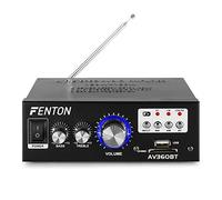 Fenton AV360BT Karaoke Amplifier 2x40W Bluetooth Stereo Home Audio Amp System with MP3, USB & SD Input, FM Radio, RCA Line-In, Remote Control - Ideal for HiFi Speakers & Karaoke Setup