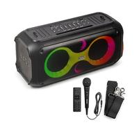 Fenton Core120 2x 6.5 Portable Bluetooth Party Speaker with LED Lights, Wireless Karaoke Machine, Microphone, 12hr Battery, Bass Boost, USB, Guitar & Echo, Stereo Pairing, Remote