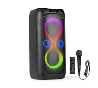 Fenton Core130 2x 6.5 Bluetooth Party Speaker with LED Lights, Microphone, Guitar Input, Portable Karaoke Machine, 12-Hour Battery, Stereo Pairing, Wireless, USB, MicroSD, Deep Bass