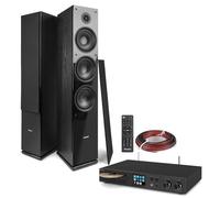 Fenton Floor Standing Tower Speaker System with 120W Receiver Amp, Bluetooth, Spotify Connect, Internet Radio, DAB+ and CD, Complete Tower Stereo System for Home Audio