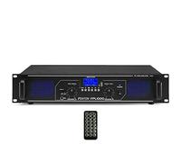 Fenton FPL1000 Bluetooth PA Power Amplifier 1000W with USB/SD MP3 Player, FM Radio, LED Display, AUX Input - Versatile PA Amp for Professional DJ and Home Audio Use