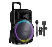Fenton FT15LED MK2 15-Inch 800W Battery PA System, Bluetooth, Wireless Mics