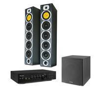 Fenton HiFi Tower Speaker System with Subwoofer, Floor Standing Speakers, Amplifier & Cables - Bluetooth, Optical Input, RCA Line Inputs, 12” Active Subwoofer for Home Stereo, TV | stereo system