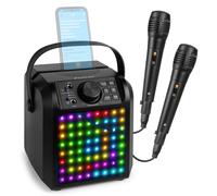 Fenton KAR50B Kids Karaoke Machine, Bluetooth Karaoke Speaker with Microphone, Childrens Karaoke Set, Tablet Mount, LED Lights, Wireless Audio System for Kid Parties - Black