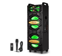 Fenton LIVE2102 800W Bluetooth Party Speaker with Light, Microphone, RGB LED, Bass & Treble Controls, Echo Effect, Home & House Audio System