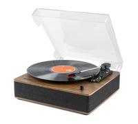 Fenton RP161 Record Player With Built In Speakers - Walnut Wood, Bluetooth