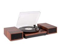Fenton RP165C Bluetooth Record Player with Speakers, Cherry Wood, 3-Speed | Auto-stop feature, dual bookshelf speakers, stereo sound, retro design