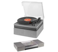 Fenton RP165G Bluetooth Record Player with Stereo Speakers, Vinyl Turntable System, Built-In Bluetooth Connectivity, Stylish Aluminium Finish, Compact Retro & Modern Audio Player