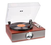 Fenton RP180 Retro Record Player, Vinyl & CD Combo, Dark Wood, Bluetooth | Built-in speakers, compact stylish design, multi-function audio system