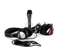 Fenton SH400 DJ Accessories Kit - Wired Metal Microphone and Comfortable Headphone Set with Complete Cable Pack for Mixers, Amplifiers, Speakers - Ideal Starter Package for Events