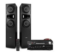 Fenton SHF700B Floor Standing HiFi Speakers & Tower Stereo System with DAB+, Internet Radio, CD Player, Bluetooth Amplifier - Home Audio Entertainment Speakers (Black)