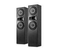 Fenton SHF700B Floor Standing Speakers Pair, 400W, 3-Way, Black Wood | Dual 6.5-inch woofers, horn tweeter, reflex ports, gold-plated terminals