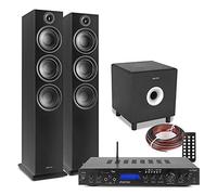 Fenton SHF80B 2.1 Stereo Surround Sound System - Floor Standing HiFi Speakers with Tower Stereo System, 8-Inch Active Subwoofer & Bluetooth Amplifier for Home Entertainment