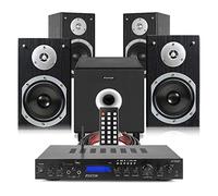 Fenton SHFB55B HiFi Bookshelf Stereo System, 4x 5-Inch Speakers, Bluetooth Amplifier, Surround Sound Subwoofer, Home Audio Speaker Set