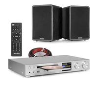 Fenton SHFB65 Bookshelf Stereo System, 200W HiFi CD Player with Bluetooth, DAB+ FM Internet Radio, Passive Speakers and Bass Reflex, Compact Home Audio CD HiFi System