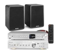 Fenton SHFB65 WiFi Bookshelf Stereo System - 400W Home HiFi Amplifier Set with DAB+/FM Internet Radio, Bluetooth, Spotify Connect & Aluminium Bookshelf Speakers for Home Audio