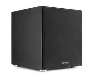 Fenton SHFS12B 12" Active Subwoofer with Built-In 400W Amplifier, Adjustable Crossover & Phase Control, Front-Firing Bass Speaker for Home Cinema & HiFi Audio Systems - Black