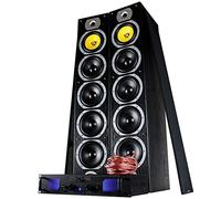 Fenton SHFT57B HiFi Tower Speakers System with SPL1000 Amplifier - 3-Way Dual 6.5" Woofer, 200W RMS, Bluetooth, Home Audio, Bass Reflex, Party Speaker, High-Performance Sound for Home Entertainment