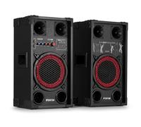 Fenton SPK-108 8" Active Bluetooth Party Speaker Kit 400W with Wireless Streaming, Built-in Amplifier & LED Lights - Ideal Home Audio System for Parties, Beginners and DJ Practise Sessions