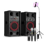 Fenton SPK-108 Bluetooth Karaoke Machine for Adults - Complete Home Karaoke Kit with Dual Wireless Microphones, Integrated Tablet Stand & 400W Active Speakers