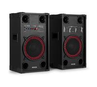 Fenton SPK-110 10" Active Bluetooth Home Party Speaker Set, 600W Audio System with Wireless Playback, Beginner DJ Speaker Package for Parties, Karaoke & Music Playback, Remote Included