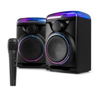 Fenton Track 2.0 Home Karaoke Speaker System with Microphone, Bluetooth, LED Light Show, USB MP3, Optical/Coaxial Input - Party & Home Audio, Kids & Adults Karaoke Machine, Black