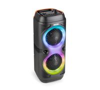 Fenton Track210 Portable Bluetooth Party Speaker with LED Light Show - 100W Wireless House Party Speaker with Microphone, USB/SD/AUX Input, Rechargeable Battery & Stereo Pairing - Black